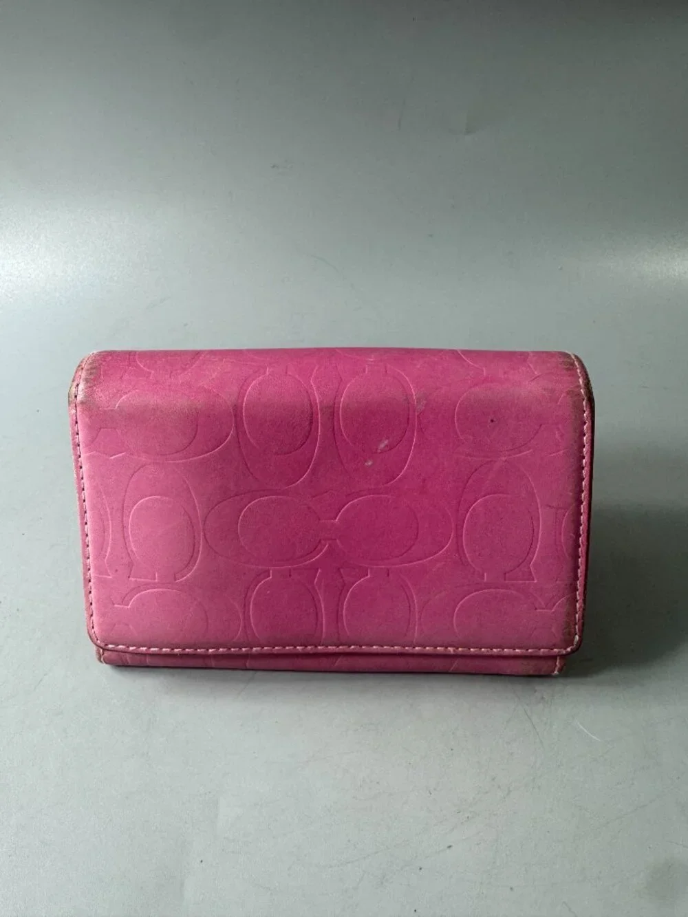 Coach Bifold Pink Leather Signature Wallet